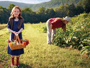 little girl with basket