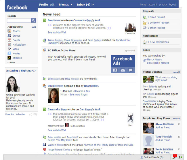 Facebook Home Page